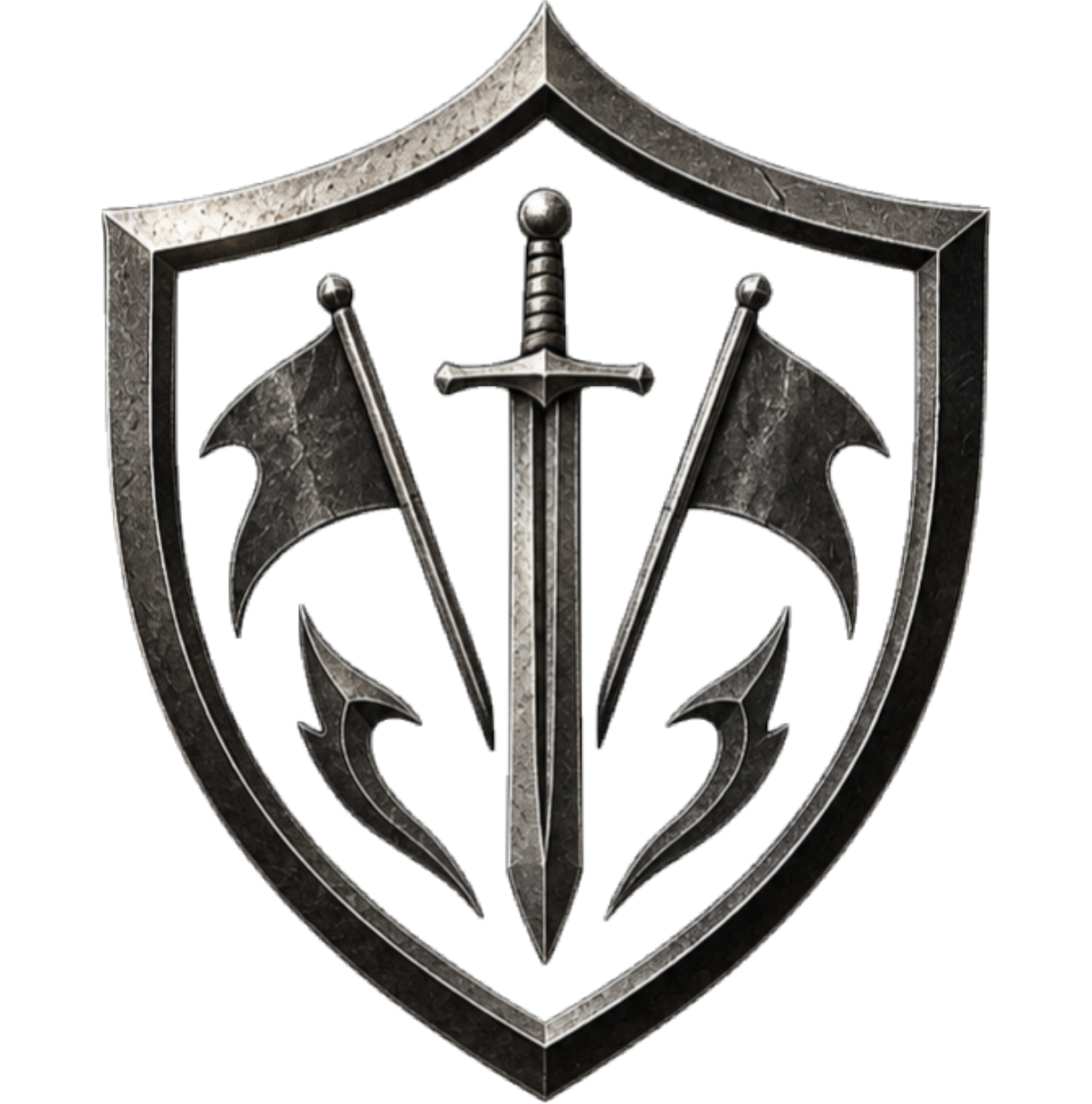 Fidelity Clan Wars — metallic shield with crossed swords